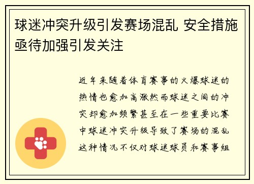 球迷冲突升级引发赛场混乱 安全措施亟待加强引发关注